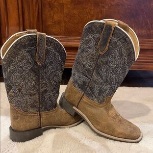 Kids Western Boots with Embroidered Design